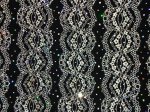 Black/White Lace Fabric with Iridescent sequins (image for) Black/White Lace Fabric with Iridescent sequins