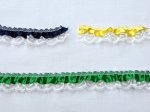 1" Gathered/Ruffled Iridescent Lace Trim with Satin Ribbon (image for) 1" Gathered/Ruffled Iridescent Lace Trim with Satin Ribbon